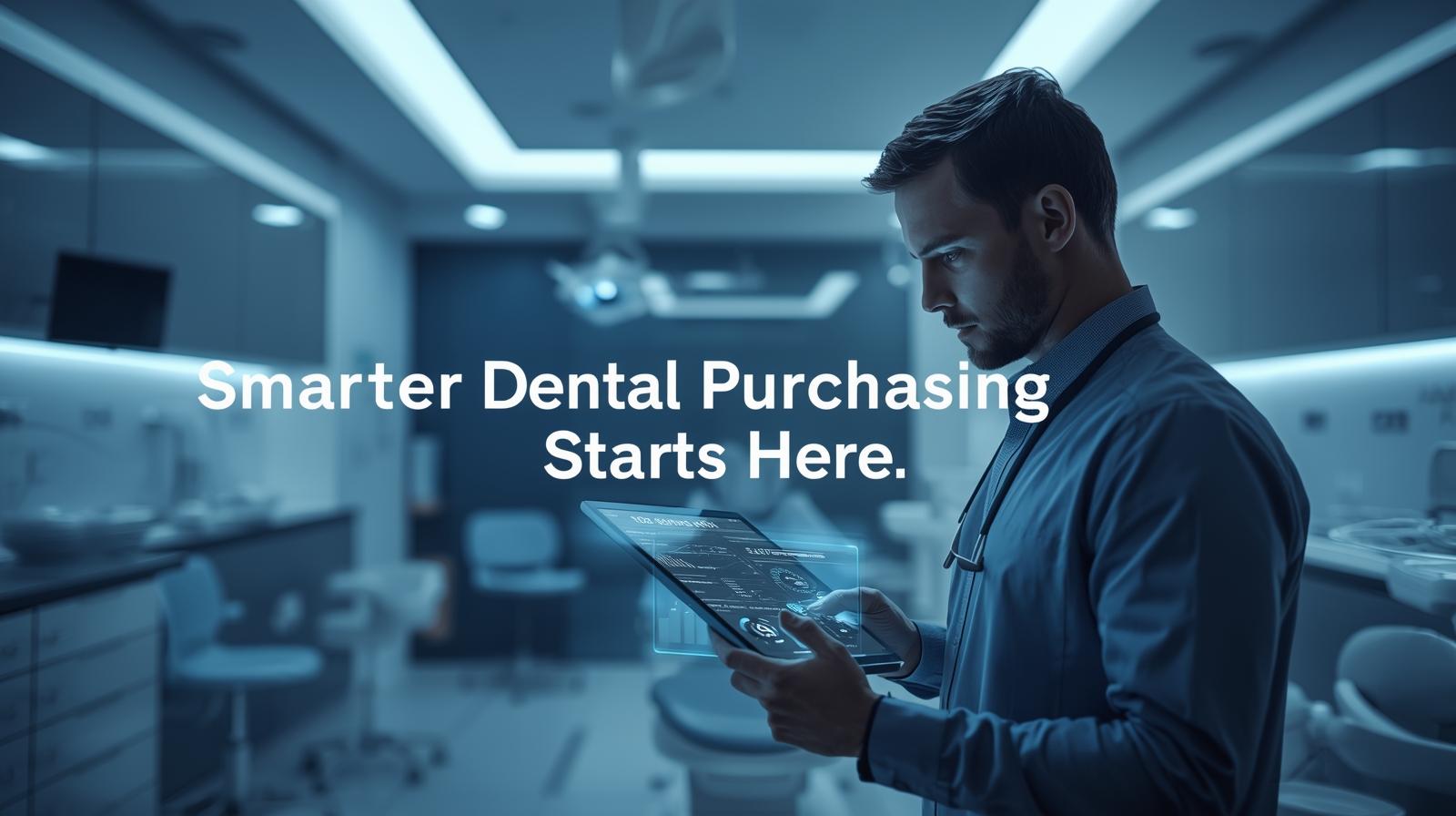 A dentist or practice manager interacting with the dental ordering group platform (tablet or computer).